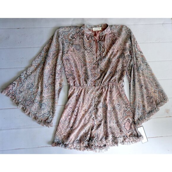 Goodnight Macaroon Boho Paisley Romper - Size M, NWT - Picture 1 of 8